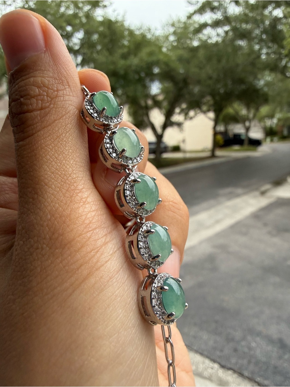 Real Grade A Icy Jade Multi Cabochon Bracelet